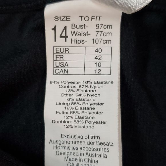 Seafolly Trackside Mesh Detail Bikini Bottoms Size 14 USA 10 - Picture 5 of 6